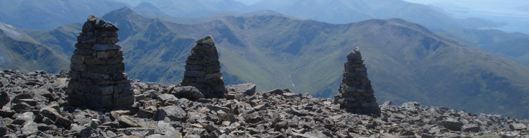Three Cairns Counselling banner image - from Ben Nevis, Scotland